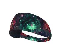 Fasce per il sudore per uomo e donna, garofano rosso e verde sport allenamento fasce per corsa atletica fascia sudore