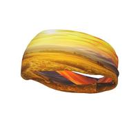 Fasce per il sudore sportive da uomo traspiranti ampia fascia elastica per prestazioni fascia da polso da sogno tramonto di un campo di girasoli fascia per capelli unisex fascia per capelli da corsa