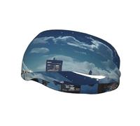 Fasce per il sudore sportive da uomo traspiranti ampia fascia elastica per prestazioni Moon Light New York City Polsiere unisex fascia per capelli da corsa per uomo