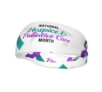 Fasce per la consapevolezza delle cure palliative e dell'hospice con nastro verde viola, fascia per il sudore sportiva, fasce per esercizi atletici, turbante per capelli, per uomo e donna, yoga e fitn