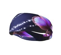 Fasce per la corsa per uomo e donna, con graziose farfalle viola, traspiranti, sportive, alla moda, per atletica, fascia elastica per capelli, per tennis, basket, corsa