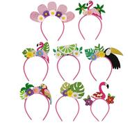 Fasce per la festa hawaii, 8 pezzi, fasce per capelli tropicali estivi, fascia tropicale per l'estate, per la decorazione di compleanno di piscina di raccolta e Photomaton