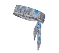 Fasce per la testa con stampa sulla neve che cade nel parco fasce per il sudore atletiche per uomini donne cravatta bandana sportiva per yoga palestra