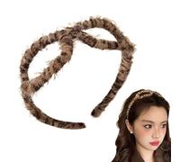 Fasce per le cesti di stampa leopardo per donne, peluche per capelli Fascia | Hoop per capelli con stampa leopardata, copricapo di per allenamento, yoga, palestra, salon