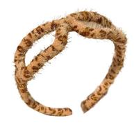 Fasce per le cesti di stampa leopardo per donne, peluche per capelli | Hoop per capelli con stampa leopardata, elegante copricapo per la faccia di