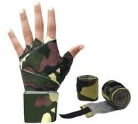 Fasce per le mani da boxe, bende, guanti interni Chiusura extra larga, protezione per il pugno del polso per uomini, donne e bambini, boxe MMA, allenamento fitness in palestra (verde camo)