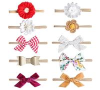 Fasce per neonati con fiocchi, fiocchi per capelli per bambine | 10 fasce per bambini accessori per capelli, elastici morbidi ed elastici elastici elastici per capelli per bambine