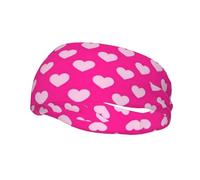 Fasce per San Valentino per donne e uomini con cuori rossi, fascia per il sudore sportiva, corsa, atletica, fascia per capelli per yoga e allenamento