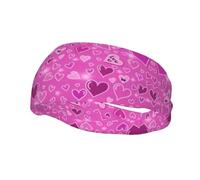 Fasce per San Valentino per donne e uomini con cuori rossi, fascia per il sudore sportiva, corsa, atletica, fascia per capelli per yoga e allenamento