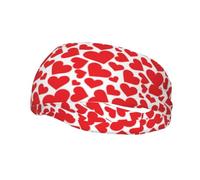 Fasce per San Valentino per donne e uomini con cuori rossi, fascia per il sudore sportiva, corsa, atletica, fascia per capelli per yoga e allenamento