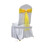 Fasce per sedie 10 pezzi 50 pezzi cinghie for sedia con cinghie for sedia da sposa in tulle, fiocchi elastici for sedia for forniture for decorazioni di eventi for feste di banchetti(Yellow,50pcs)