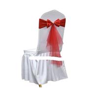 Fasce per sedie 10 pezzi 50 pezzi cinghie for sedia con cinghie for sedia da sposa in tulle, fiocchi elastici for sedia for forniture for decorazioni di eventi for feste di banchetti(Red,50pcs)