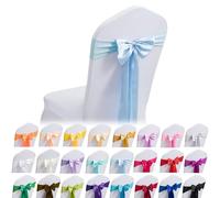 Fasce per sedie - 6/20/50/100/150 pezzi di fiocchi elastici per sedie, fasce moderne e semplici per sedie, fasce per coprisedie per banchetti nuziali e feste(Lake blue,50PCS)