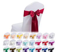 Fasce per sedie - 6/20/50/100/150 pezzi di fiocchi elastici per sedie, fasce moderne e semplici per sedie, fasce per coprisedie per banchetti nuziali e feste(Wine red,20PCS)