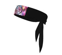 Fasce personalizzate per donne e uomini, traspiranti per il sudore, eleganti fasce per il sudore, per controllo dei capelli, perfette per sport e allenamenti, vortice frattale colorato