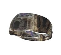 Fasce personalizzate uniche per uomini e donne, eleganti fasce per il sudore per corsa, allenamento e sport, traspiranti ed elastiche, un monastero fatiscente