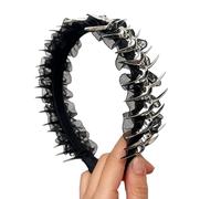 Fasce punk con bordo in pizzo con design metallico della colonna vertebrale 2000 sottoculture Hairhoop per donne adolescenti streetwear danza eventi danza performance copricapo