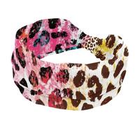 Fasce sportive colorate con motivo leopardato per donne, fasce elastiche per capelli da infermiera, turbante largo per allenamenti, yoga, palestra, tennis