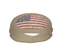 Fasce sportive con bandiera degli Stati Uniti DNA per uomo e donna, fascia antisudore in spugna di cotone traspirante, per yoga e ciclismo