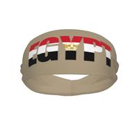 Fasce sportive con bandiera egiziana, testo egiziano, parola artistica, per uomo e donna, fascia antisudore in spugna di cotone traspirante, per yoga e ciclismo