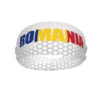 Fasce sportive con bandiera rumena, testo rumeno, parola artistica, per uomo e donna, fascia antisudore in spugna di cotone traspirante, per yoga e ciclismo