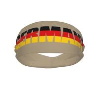 Fasce sportive con testo e parola bandiera della Germania per uomo e donna, fascia antisudore in spugna di cotone traspirante, per yoga e ciclismo