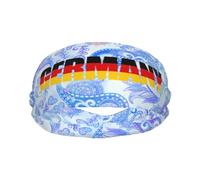 Fasce sportive con testo e parola bandiera della Germania per uomo e donna, fascia antisudore in spugna di cotone traspirante, per yoga e ciclismo