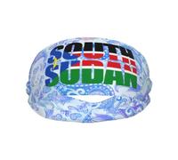 Fasce sportive con testo e parola della bandiera del Sudan del Sud per uomini e donne, fascia antisudore in spugna di cotone traspirante, per yoga e ciclismo