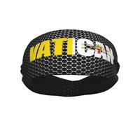 Fasce sportive con testo e parola della bandiera della Città del Vaticano per uomini e donne, fascia antisudore in spugna di cotone traspirante, per yoga e ciclismo