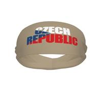 Fasce sportive con testo e parola della bandiera della Repubblica Ceca per uomo e donna, fascia antisudore in spugna di cotone traspirante, per yoga e ciclismo