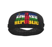 Fasce sportive con testo e parola della bandiera della Repubblica Centrafricana per uomo e donna, fascia antisudore in spugna di cotone traspirante, per yoga e ciclismo