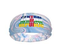 Fasce sportive con testo e parola della bandiera della Repubblica Centrafricana per uomo e donna, fascia antisudore in spugna di cotone traspirante, per yoga e ciclismo