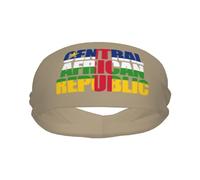 Fasce sportive con testo e parola della bandiera della Repubblica Centrafricana per uomo e donna, fascia antisudore in spugna di cotone traspirante, per yoga e ciclismo