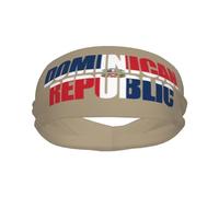 Fasce sportive con testo e parola della bandiera della Repubblica Dominicana per uomo e donna, fascia antisudore in spugna di cotone traspirante, per yoga e ciclismo