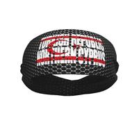 Fasce sportive con testo e parola della bandiera della Repubblica turca di Cipro del Nord per uomini e donne, fascia antisudore in spugna di cotone traspirante, per yoga e ciclismo