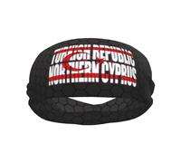 Fasce sportive con testo e parola della bandiera della Repubblica turca di Cipro del Nord per uomini e donne, fascia antisudore in spugna di cotone traspirante, per yoga e ciclismo