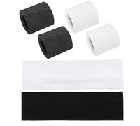Fasce Sportive Da 2 Pezzi, 2 Paia Di Braccialetti In Peluche, Fasce Da Donna, Fasce Elastiche Semplici E Alla Moda, Set Sportivo Che Assorbe Il Sudore