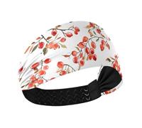 Fasce sportive da donna con frutti di crespino dolce bianco antiscivolo per la testa elastica per le donne per pallavolo corsa trucco lavaggio viso colorato Duchshund cane stelle