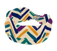 Fasce sportive da donna, con motivo a onde colorate, senza cuciture, elastiche, per infermiere, turbante largo per allenamenti, yoga, palestra, tennis