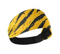 Fasce sportive da donna in pelle di animale, leopardo, giallo, nero, traspirante, elastico, per allenamento, escursionismo, yoga, atletica sportiva