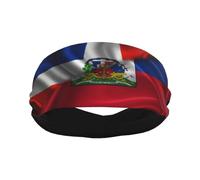 Fasce sportive per mezza Repubblica Dominicana e mezza Haiti con bandiera per uomo e donna, fascia per allenamento traspirante, fascia per il sudore per corsa, ciclismo, calcio, yoga