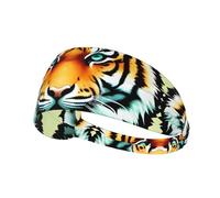 Fasce sportive per uomini e donne - Little Fat Tiger Head Print Head Tie / Elastic Sweat Hairbands for Workout Running