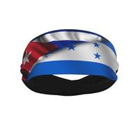 Fasce sportive per uomo e donna con bandiera cubana mezza Cuba e mezza Honduras, fascia per allenamento traspirante, fascia per il sudore per corsa, ciclismo, calcio, yoga