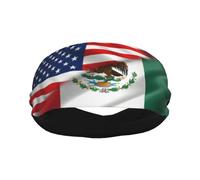 Fasce sportive per uomo e donna con bandiera metà America e metà Messico, fascia da allenamento traspirante, fascia antisudore per corsa, ciclismo, calcio, yoga