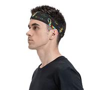 Fasce sportive unisex Fasce sportive elastiche per palestra, calcio, tennis, fasce leggere Puzzle colorato Nastro per la consapevolezza dell'autismo Fascia per capelli nera