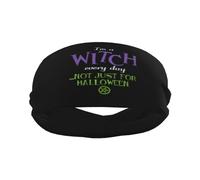 Fasce sportive Wiccan Pagan "I'm A Witch Every Day" per uomo e donna, antiscivolo, elastiche, per basket, tennis, allenamento, palestra, yoga, assorbenti e traspiranti (nero)