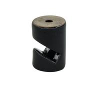 Fascetta a V in porcellana nera 30x20mm, ideale per organizzare e fissare cavi in impianti elettrici.