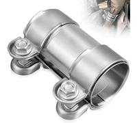 Fascetta di Scarico in Acciaio Inossidabile Ø 55x125 mm, Morsetto Tubo Scappamento Auto Universale, Giunzione Fascia di Scarico Doppia, Connettore Fascette Marmitta per Moto e Quasi Tutte Autovetture