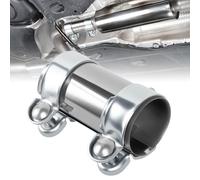 Fascetta di Scarico in Acciaio Inox, Ø 55 mm x 95 mm Morsetto di Scarico Connettore Tubo, Morsetti di Scarico Morsetti con Doppio Morsetto Sistema di Scarico Universale 125 mm Lunghezza