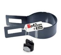 Fascetta inizio/fine 42 mm grafite per pali recinzione, fascette metalliche robuste, fascette stringitubo per montaggio reti e pali per recinzioni in ferro, accessorio resistente Lun Fix